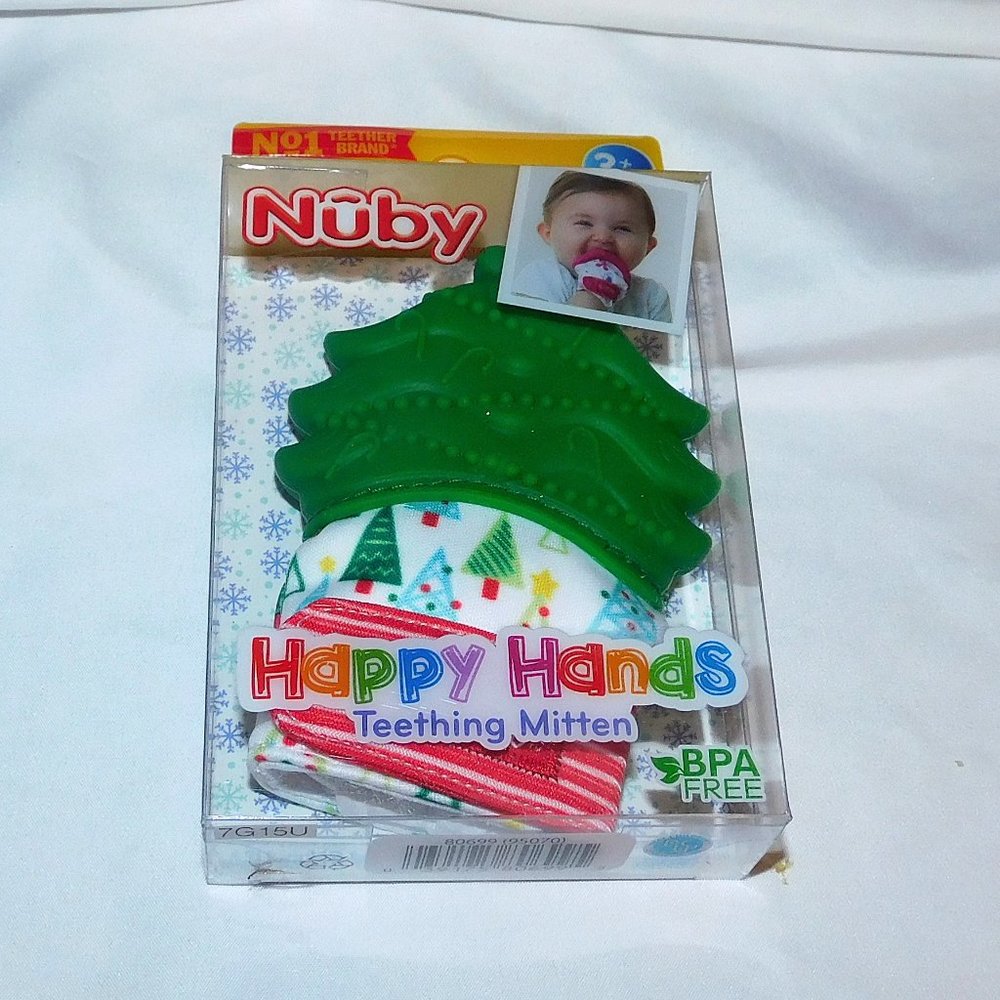 Baby First Christmas Nuby Teething Mitten Christmas Tree Stocking Teether NEW